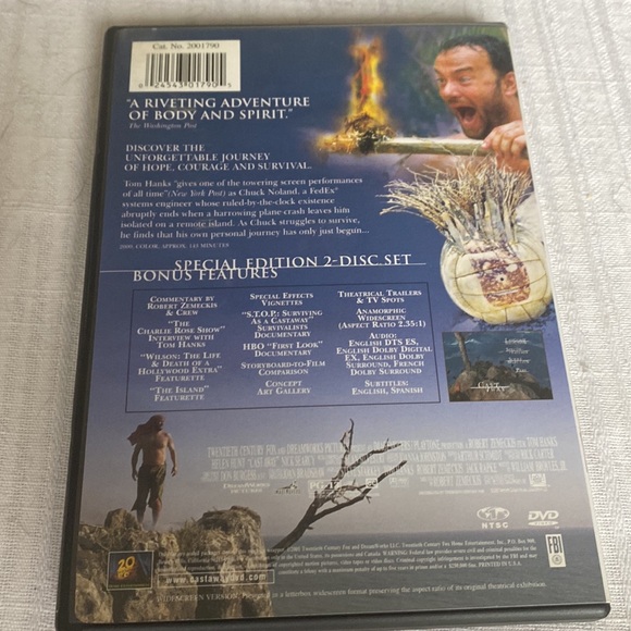 🎬PRICING🎬 Cast Away 2-Disc DVD with Tom Hanks, Special Edition - Picture 7 of 9